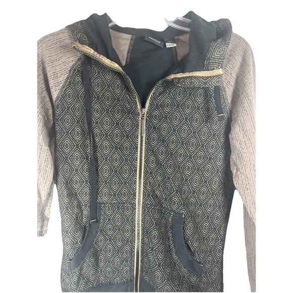 Marmot Hoodie Jacket Lightweight Women small Black Brown Zip Aztec sweatshirt - Picture 1 of 9